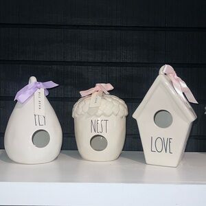 3 RAE DUNN Birdhouses
